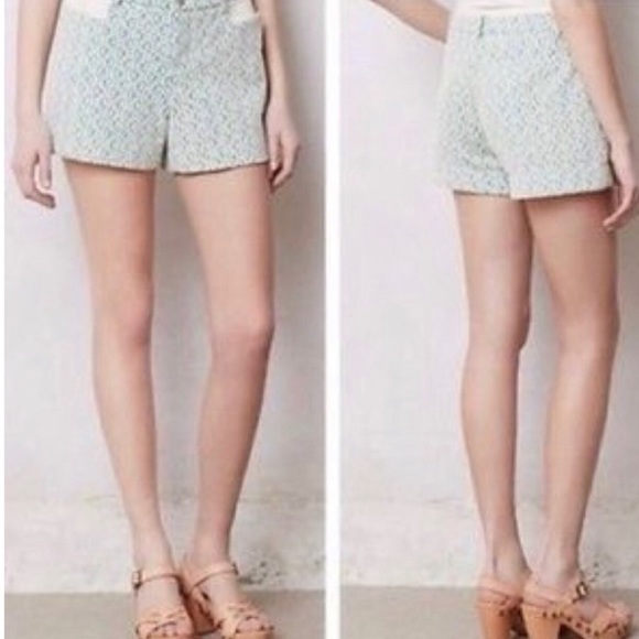 Anthropologie Cartonnier cream/Kelly lace shorts - Picture 2 of 16